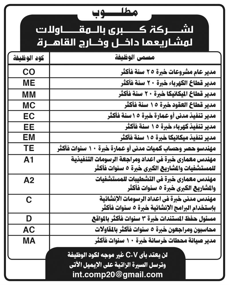 وظائف جريدة الأهرام الأسبوعي لجميع التخصصات و لمختلف المؤهلات 12