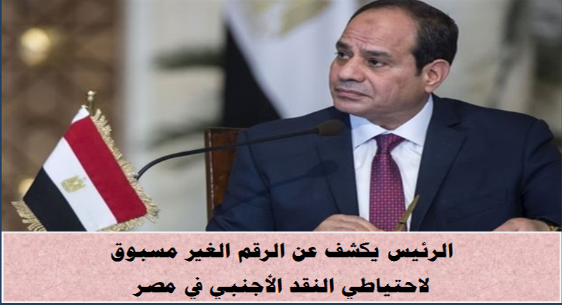 الرئيس يكشف عن الرقم الغير مسبوق لاحتياطي النقد الأجنبي في مصر