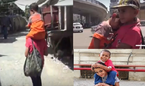 بالفيديو| طفل يحمل شقيقه من «بني سويف» لغسل الكلى بـ«الدمرداش»  3 مرات أسبوعيًا: «عشان يخف»