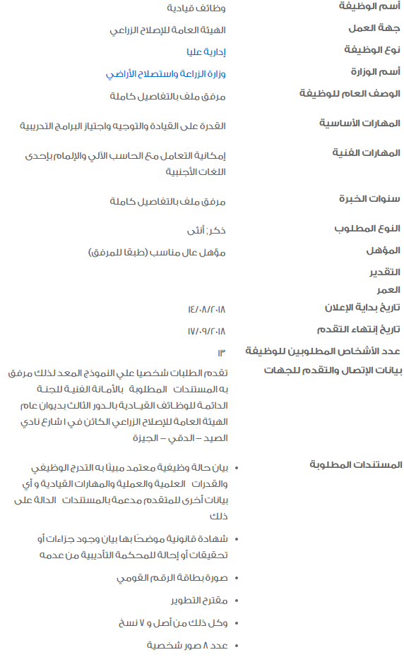 وظائف الحكومة المصرية بالتفاصيل وموعد التقديم والأوراق المطلوبة 7