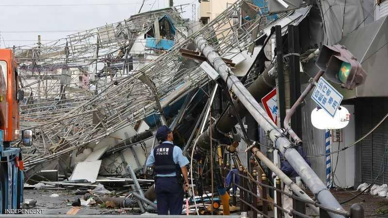 شاهد بالصور| الآثار التدميرية لـ"إعصار الإبتلاع المرعب جيبي" في اليابان 2