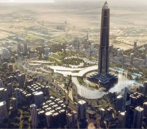 البرج المزمع بناؤه في العاصمة الإدارية الجديدة في مصر 