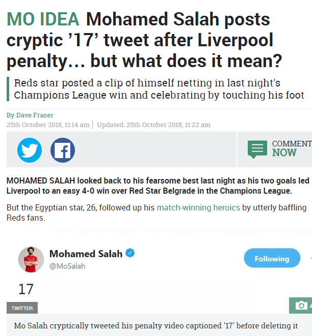 شاهد.. «محمد صلاح» ينشر تغريده جديدة مثيرة للجدل منذ قليل ويحذفها بعد دقائق من نشرها 1