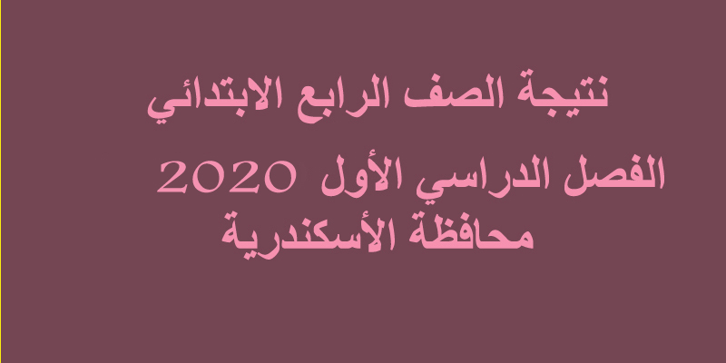 نتيجة الصف الرابع الابتدائي الإسكندرية الفصل الدراسي الأول 2020
