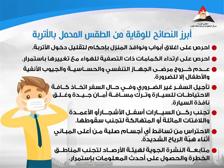 «لا تغادروا المنازل» مجلس الوزراء يُحذر المواطنين من الطقس السيئ خلال الساعات القادمة 8