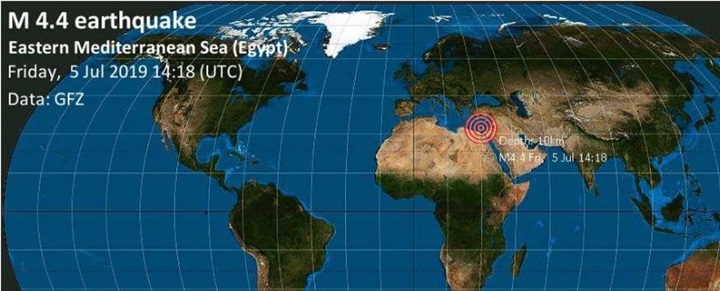 بالصور| موقع عالمي يكشف تفاصيل الزلزال الذي ضرب مصر: ” بعمق 10كم “.. وأول تصريح رسمي من معهد البحوث
