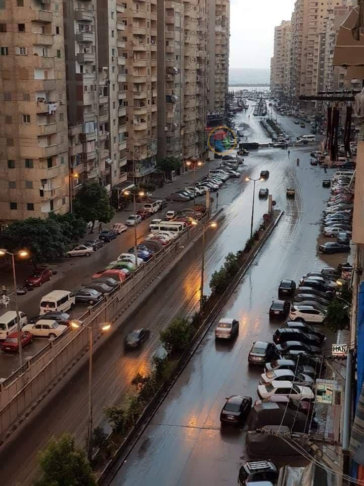 بالفيديو والصور| الأمطار تضرب محافظة الإسكندرية منذ قليل 8