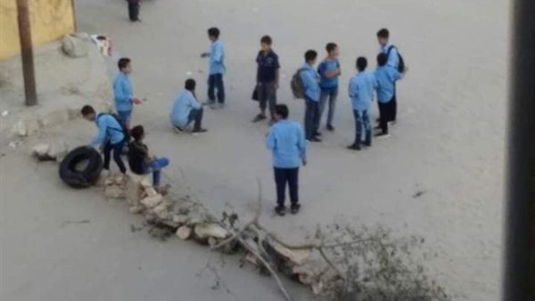 بالصور| «بعد وفاة محمد».. التلاميذ يحتجون ويُغلقون الطريق بالحجارة وأشجار الزيتون أمام السيارات بالعريش 7