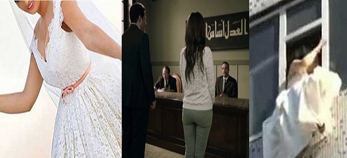 بالفيديو والصور العروسة البلطجية عروسة مفترية تضرب عريسها علقة موت ليلة الدخلة وهي بملابس الزفاف وتحول غرفة النوم لحلبة مصارعة