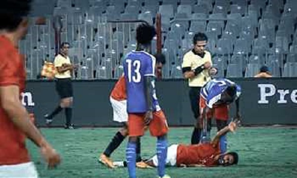 إصابة قوية لحسين الشحات في مباراة مصر وليبيريا وغيابه فى المباريات القادمة