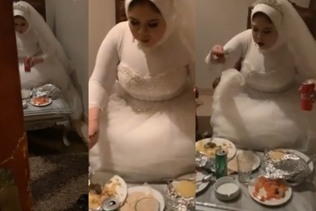 بالفيديو والصور "العروسة أكلت العريس" شاهد ماذا فعلت عروسة بعريسه...