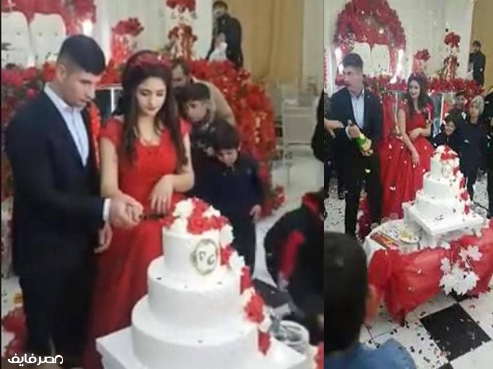 بالفيديو| العريس المجنون.. دمر حفل الزفاف وكاد أن يأكل العروسة