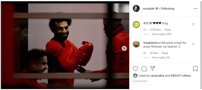 بالصور| أول رد فعل من النجم «محمد صلاح» عقب تتويج ماني بجائزة أفضل لاعب في أفريقيا 2019 7
