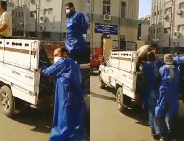 بالفيديو| نقل متوفي بفيروس كورونا على سيارة ربع نقل لدفنه ببورسعيد وأول تعليق من الصحة والمحافظ