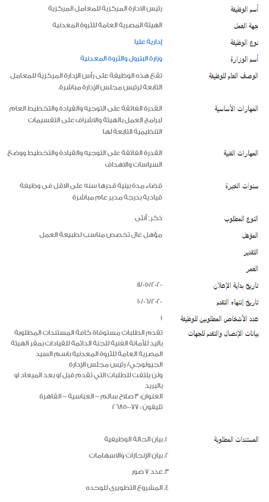 وظائف الحكومة المصرية لشهر مايو 2020 3