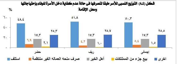 تأثير كورونا على المصريين..«الإحصاء»: 50% من الأسر تقوم بالاقتراض و17% تعتمد على مساعدات أهل الخير 9