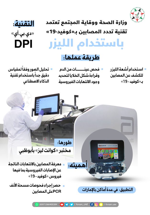 لتحديد المشتبة في إصابتهم بكورونا في "ثواني معدودة" .. الإمارات تعتمد تقنية "دى. بى. آى" ( DPI ) 7