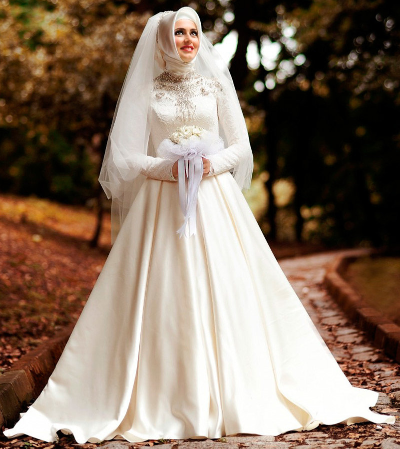 فساتين أفراح محجبات 2022 شاهدي أحدث تصميمات فساتين الزفاف التركية المحتشمة 8