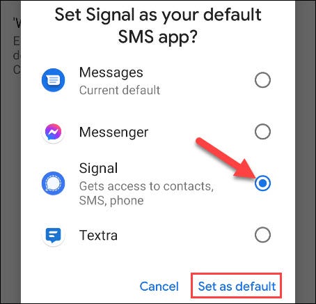 كيفية عمل تطبيق Signal الافتراضي للرسائل النصية على هواتف أندرويد 5