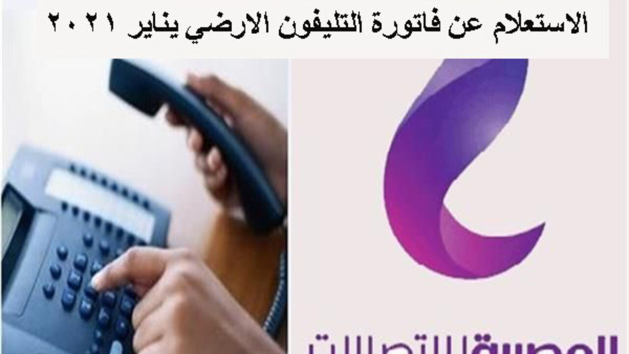 استعلام فاتورة التليفون يناير 2021 شركة المصرية للاتصالات