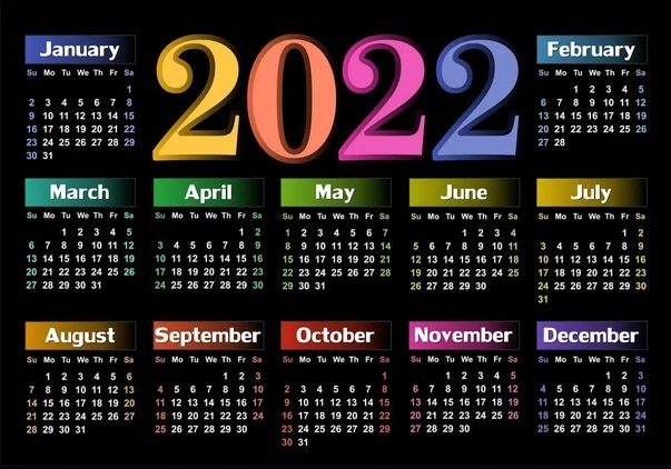 مواعيد الإجازات الرسمية خلال عام 2022 في مصر من شهر يناير وحتي شهر ديسمبر