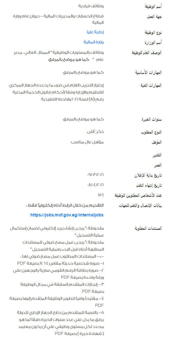 وظائف الحكومة المصرية لشهر أبريل 2021 وظائف بوابة الحكومة المصرية 1