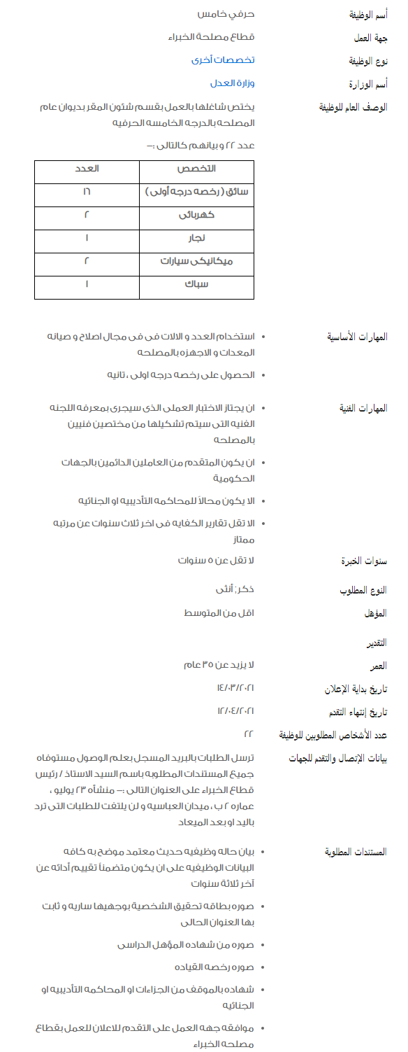 وظائف الحكومة المصرية لشهر أبريل 2021 وظائف بوابة الحكومة المصرية 6