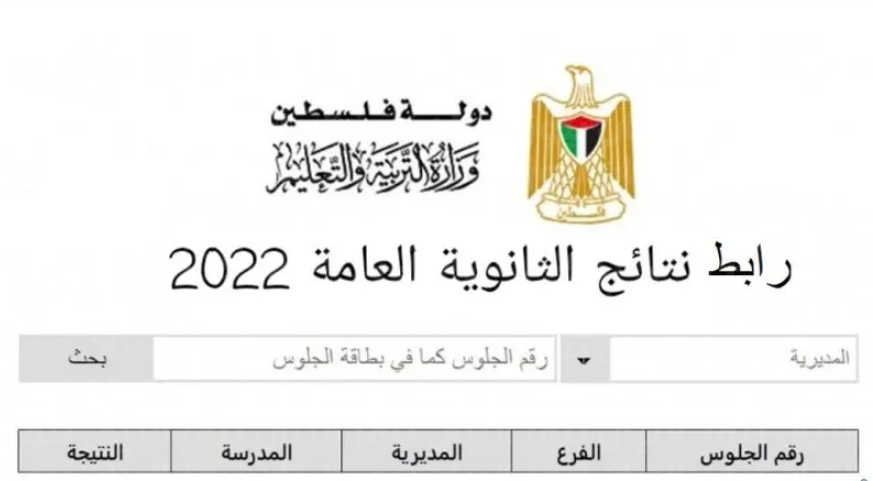 رابط نتائج توجيهي فلسطين 2022