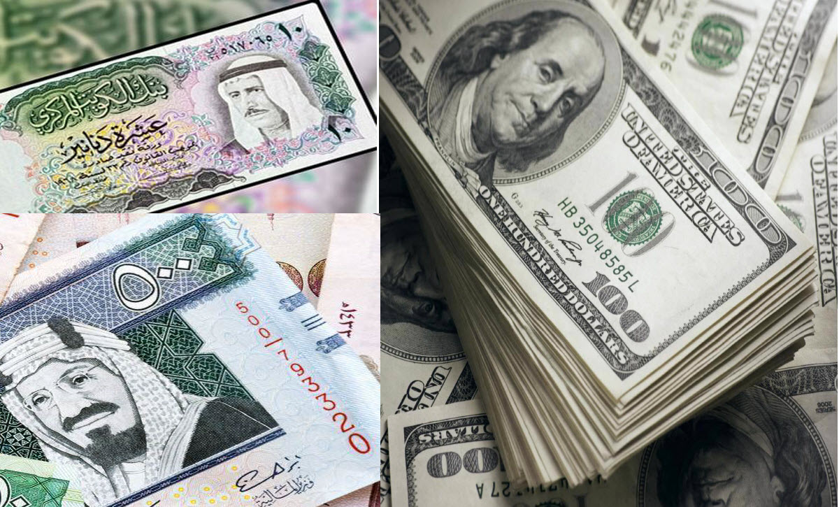 سعر الدولار والريال السعودي والدينار الكويتي في تعاملات أول الأسبوع في البنوك
