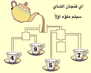 لغز اختبار الذكاء.. هل يمكنك تحديد فنجان الشاي الذي سيتم ملؤه أولاً في الصورة خلال 11 ثانية؟