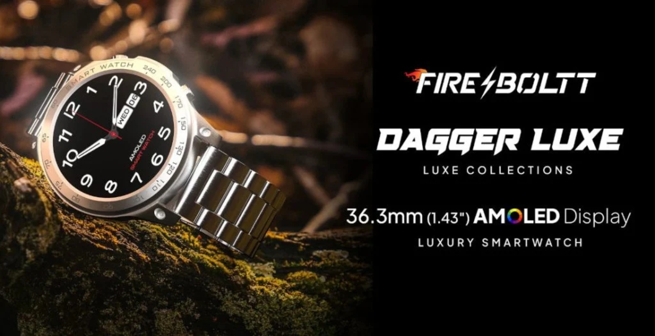 إطلاق ساعة Fire-Boltt Dagger Luxe الذكية مع شاشة AMOLED وهيكل من الفولاذ المقاوم للصدأ واتصال BT 7