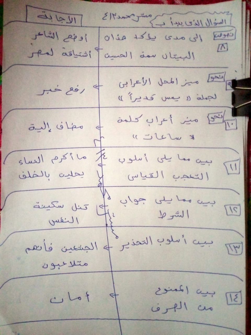 بالصور... اجابات امتحان العربي 2023 للثانوية العامة 10