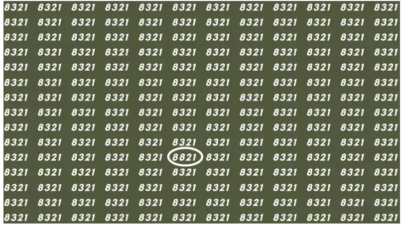 هل تمتلك عيون صقر.. أبحث عن الرقم 8821 من بين 8321 في 15 ثانية؟ 2