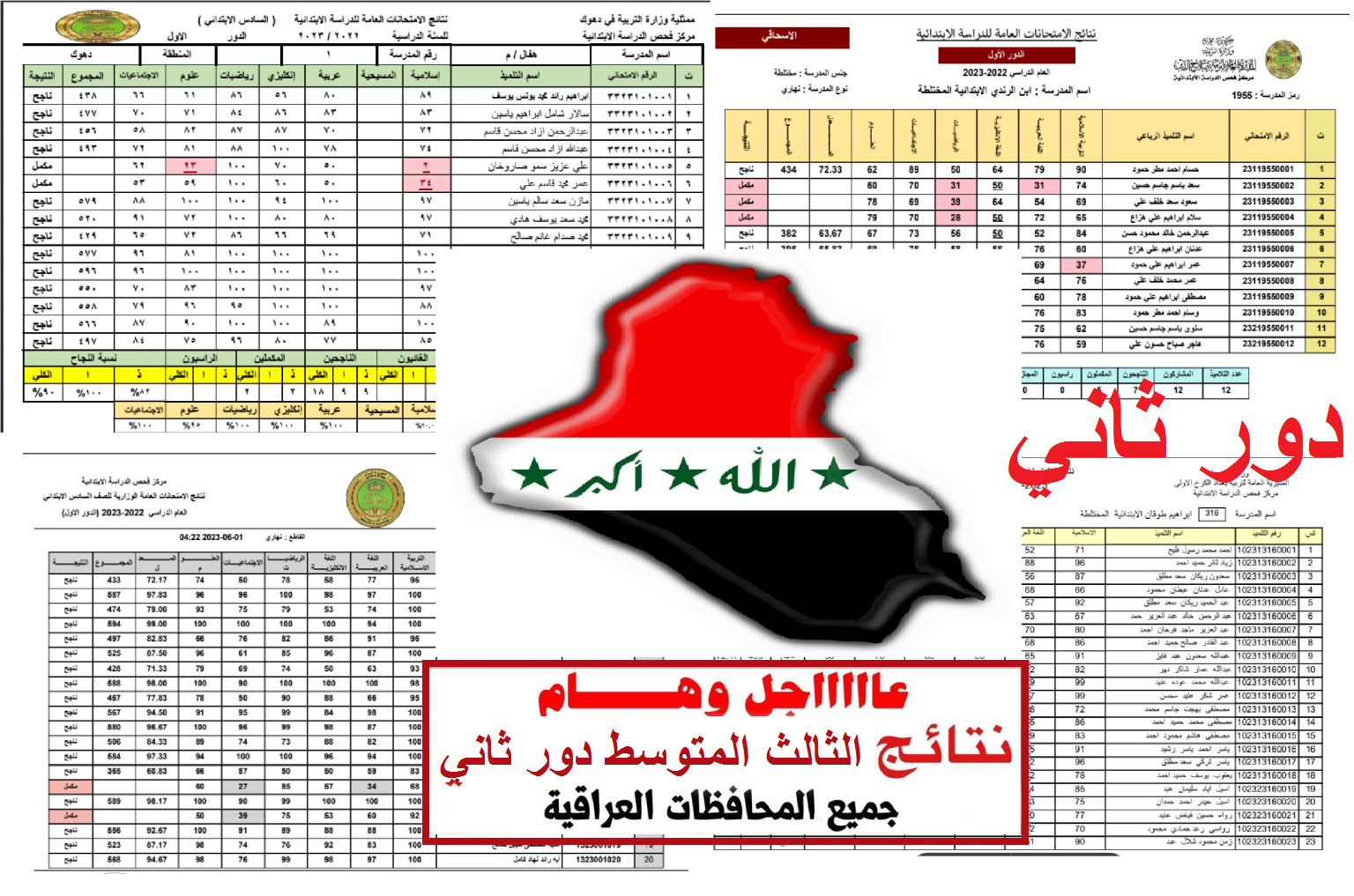 ظهرت الآن pdf.. نتيجة الثالث المتوسط دور ثاني العراقي لجميع المحافظات العراقية مبروك للناجحين