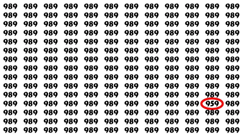 أتحداك أن تتمكن من اكتشاف الرقم 959 في هذه الصورة خلال 8 ثوانٍ فقط 8