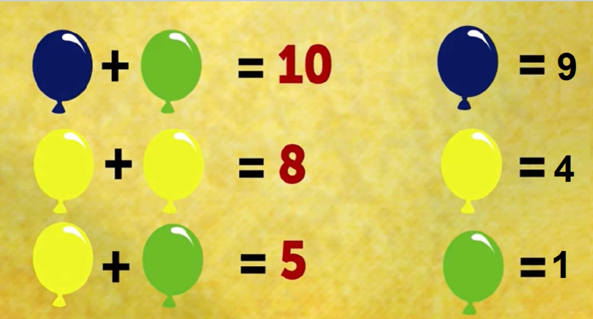 دعابة ذهنية للعباقرة: اكتشف قيمة البالونات في 9 ثوانٍ