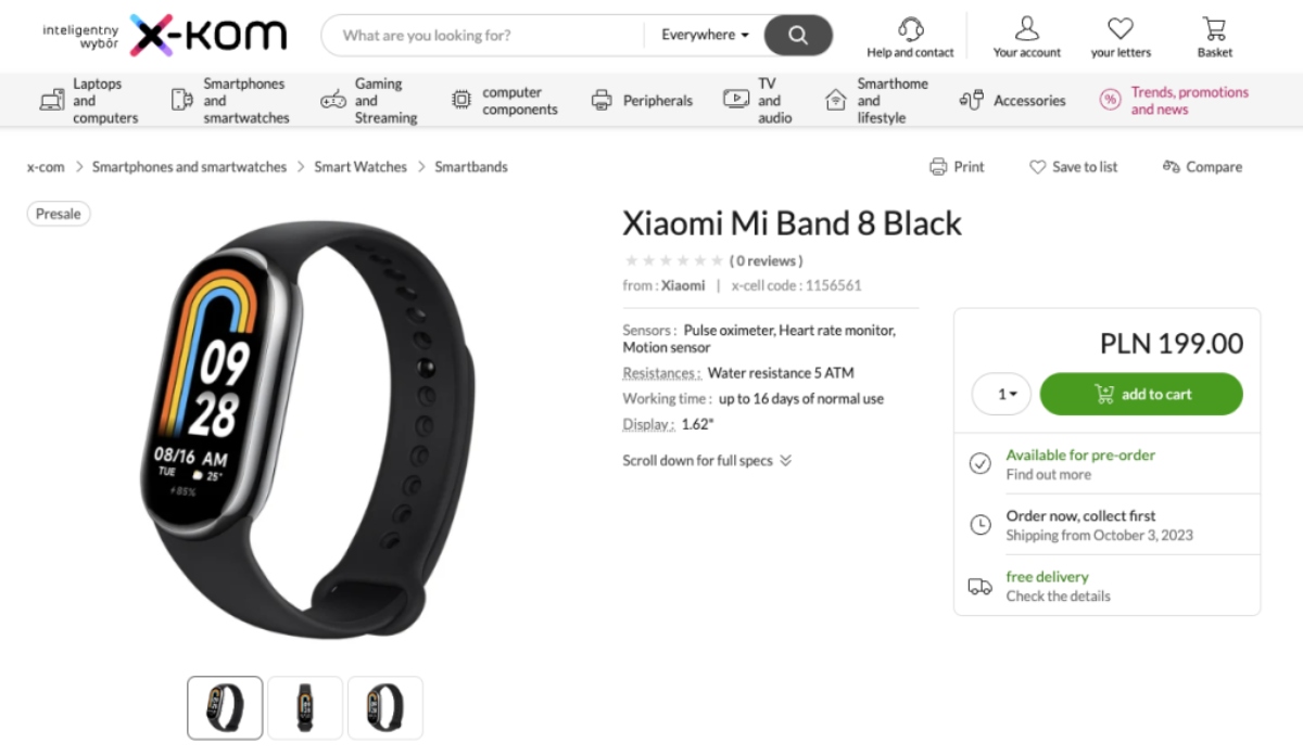 ظهور تفاصيل الإطلاق والتسعير العالمية لساعة Xiaomi Smart Band 8  الذكية عبر الإنترنت 1