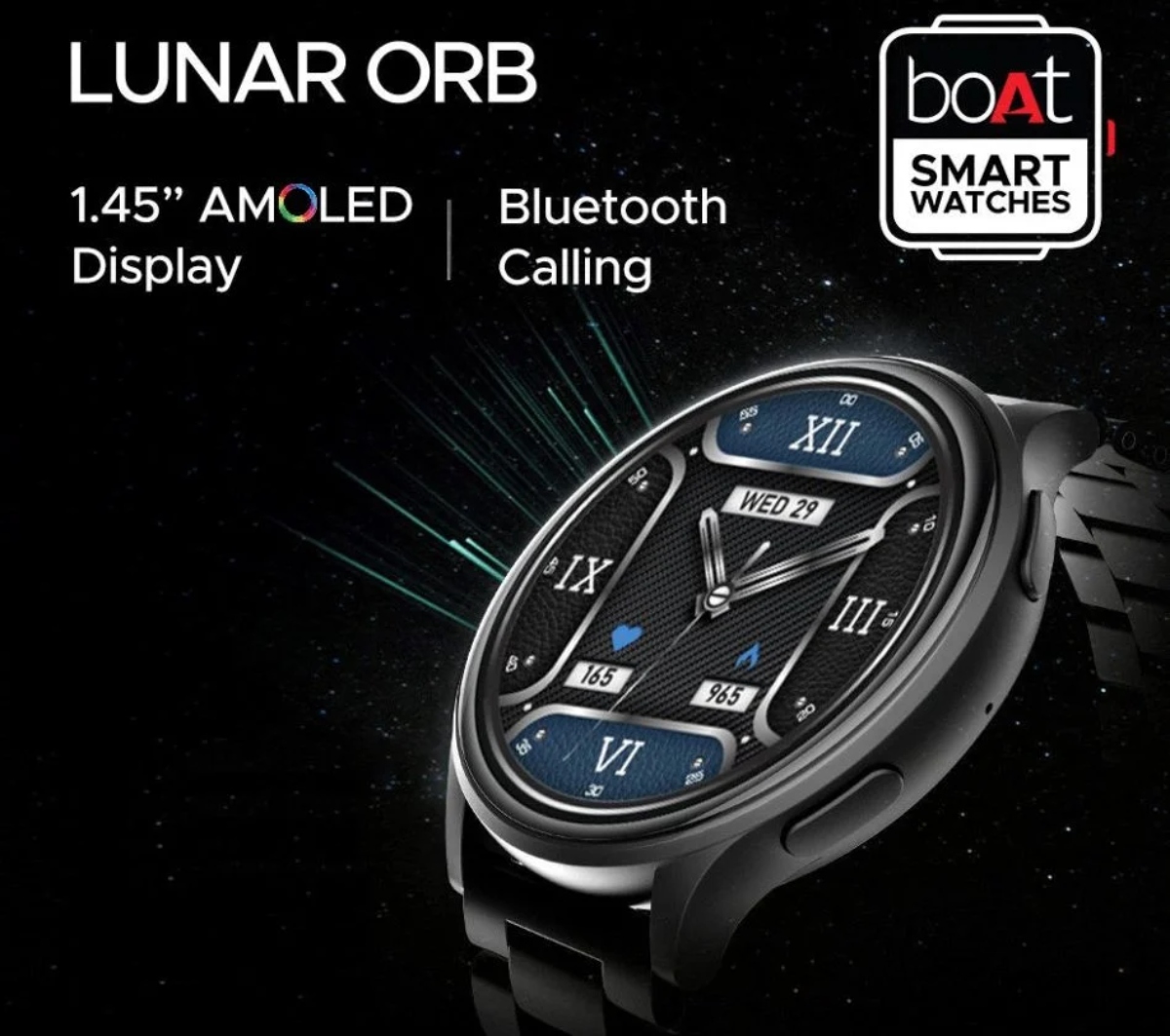 إطلاق ساعة boAt Lunar ORB الذكية بشاشة AMOLED مقاس 1.45 بوصة وتصنيف IP67 والمزيد