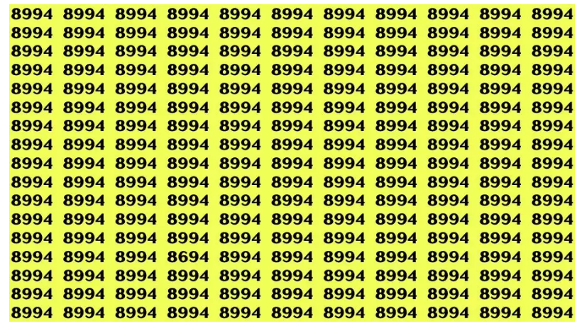 إذا كان لديك عيون صقر… ابحث عن الرقم 8694 من بين 8994 في 17 ثانية