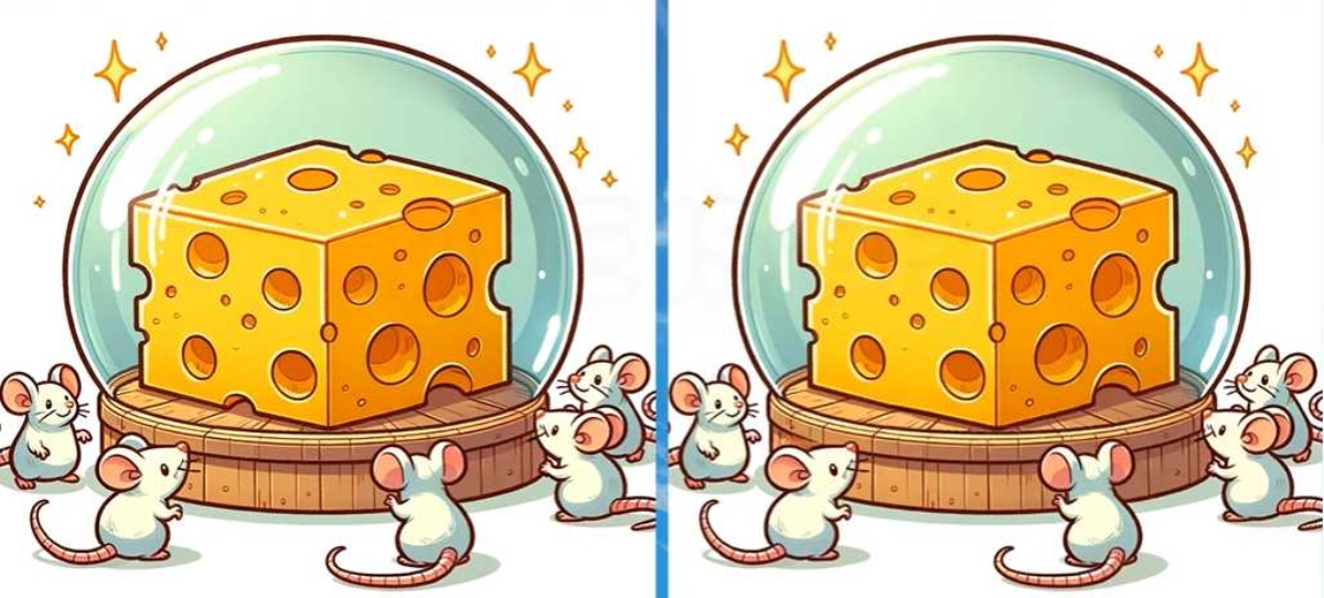 لغز ابحث عن الاختلافات.. إذا اكتشفت 3 اختلافات في صورة الفئران وشريحة الجبنة في 7 ثوانٍ فأنت تمتلك عيون النسر