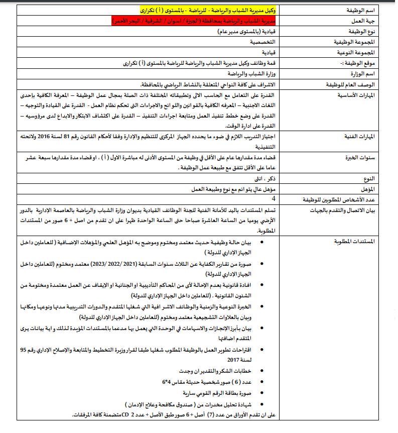 وظائف الحكومة المصرية لشهر فبراير 2024 وظائف بوابة الحكومة المصرية 13