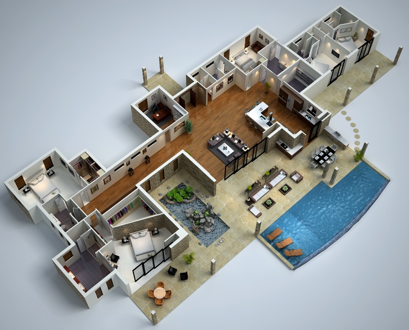 تصاميم ومخططات للمنازل جديدة ثلاثية الأبعاد