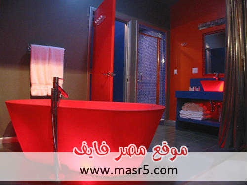 حمامات مودرن حمراء 2013